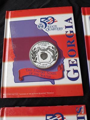 Six 50 state Quarters books - Georgia - Delaware - Pennsyvania - New Jersey - Connecticut - Massachusetts - Hardbacks