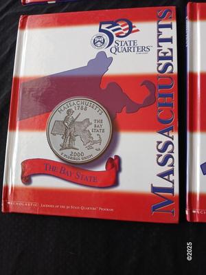 Six 50 state Quarters books - Georgia - Delaware - Pennsyvania - New Jersey - Connecticut - Massachusetts - Hardbacks