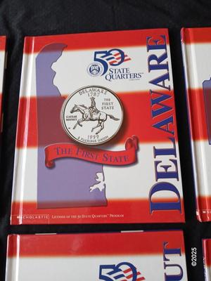 Six 50 state Quarters books - Georgia - Delaware - Pennsyvania - New Jersey - Connecticut - Massachusetts - Hardbacks
