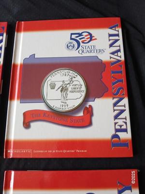 Six 50 state Quarters books - Georgia - Delaware - Pennsyvania - New Jersey - Connecticut - Massachusetts - Hardbacks