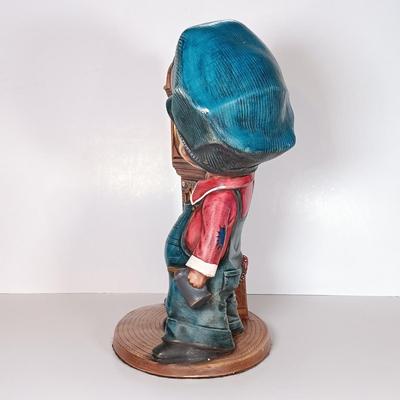 LOT 41D: 1970s Byron Molds Ceramic Boy with Wind-Up Clock