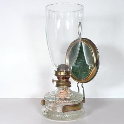 LOT 44D: Vintage Oil Lamp with Reflector & Jewelry Box