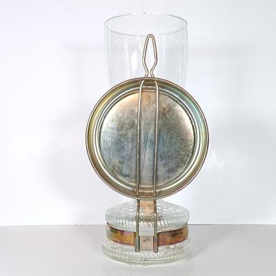 LOT 44D: Vintage Oil Lamp with Reflector & Jewelry Box