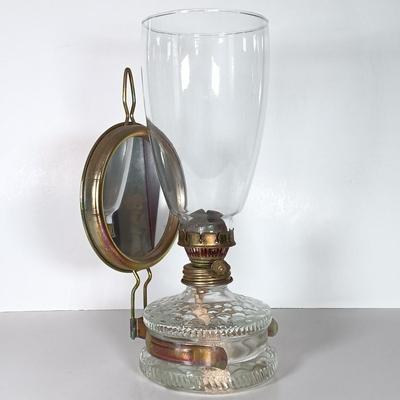 LOT 44D: Vintage Oil Lamp with Reflector & Jewelry Box