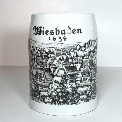 LOT 46D: Rosler Tettau-Bavaria Schnapps Bottle, Faux Wood German Ice Buckets & Royal Porcelain Bavaria Mug