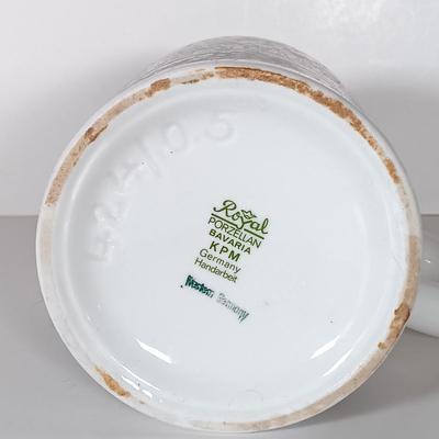 LOT 46D: Rosler Tettau-Bavaria Schnapps Bottle, Faux Wood German Ice Buckets & Royal Porcelain Bavaria Mug