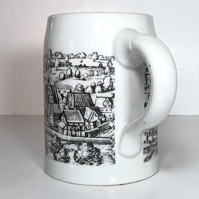 LOT 46D: Rosler Tettau-Bavaria Schnapps Bottle, Faux Wood German Ice Buckets & Royal Porcelain Bavaria Mug