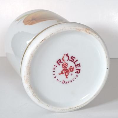 LOT 46D: Rosler Tettau-Bavaria Schnapps Bottle, Faux Wood German Ice Buckets & Royal Porcelain Bavaria Mug