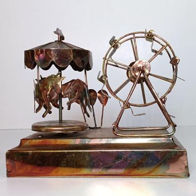 LOT 51D: Mr. Christmas Marquee Merry Go Round, Timex Miniature Carousel Horse Clock & MSR Metal Carousel Music Box