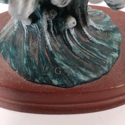 LOT 52D: Aloha Handcrafted Wood Dolphins, West German Crystal Dolphin, Sheila's Cape May Pink House & More