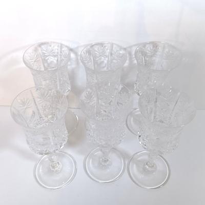 LOT 53D: MCM West German Crystal Decanter and Glasses