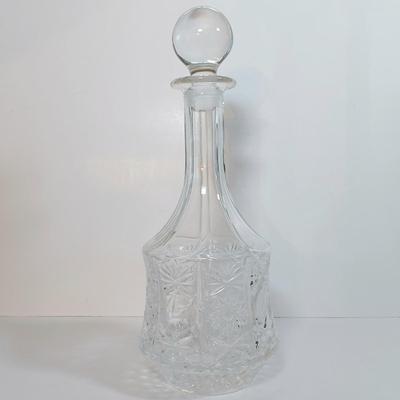 LOT 53D: MCM West German Crystal Decanter and Glasses