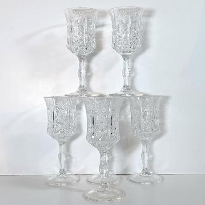 LOT 53D: MCM West German Crystal Decanter and Glasses