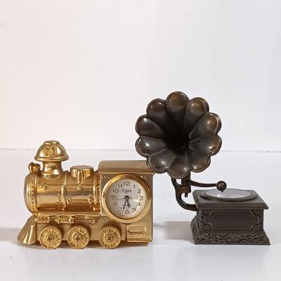 LOT 55D: Miniature Collectible Clocks: Elgin, Timex & More