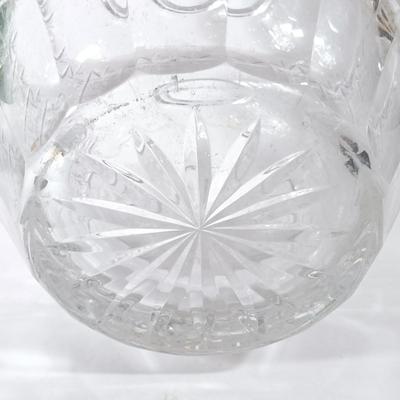 LOT 57D: Bohemian Cut Crystal Vase, Chinese Green Iridescent Pottery & Crystal Picture Frame