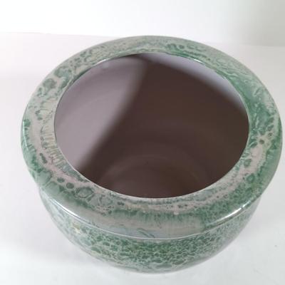 LOT 57D: Bohemian Cut Crystal Vase, Chinese Green Iridescent Pottery & Crystal Picture Frame