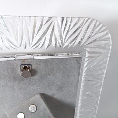 LOT 57D: Bohemian Cut Crystal Vase, Chinese Green Iridescent Pottery & Crystal Picture Frame