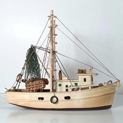 LOT 58D: Miniature Collectible Ships: Hard Resin Chesapeake Ship, Wood Confection Ship, Tybee Island Wood HMS Bounty & More