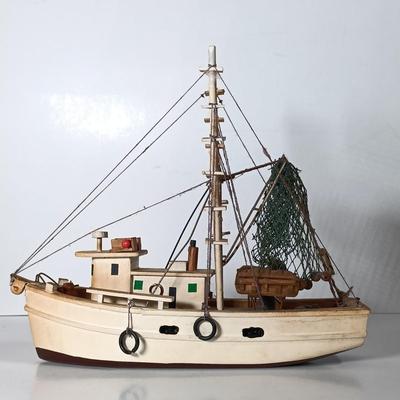 LOT 58D: Miniature Collectible Ships: Hard Resin Chesapeake Ship, Wood Confection Ship, Tybee Island Wood HMS Bounty & More