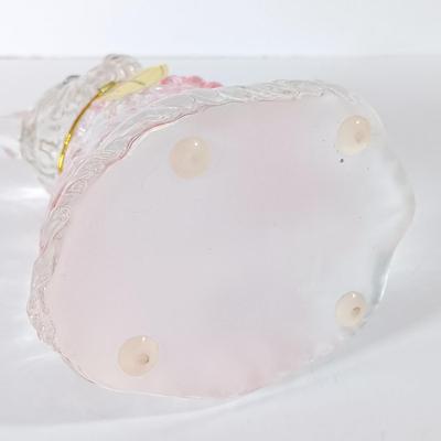 LOT 59D: West German Crystal Clock, Anna Hütte Crystal Basket & Bradford Exchange Sophisticats 'Sparkle' Cat Figurine