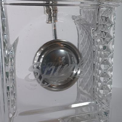 LOT 59D: West German Crystal Clock, Anna Hütte Crystal Basket & Bradford Exchange Sophisticats 'Sparkle' Cat Figurine