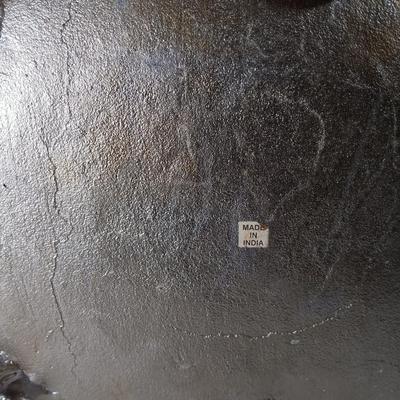 LOT 60D: Turtle Collection: Tiffany-Style Green Glass Turtle Lamp, Bohemian Green Glass Turtle Trinket Box, Indian Metal Turtle Tray...