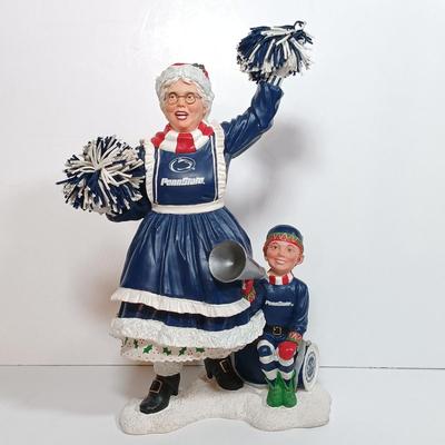 LOT 61D: Martin Lake Studios Signed and Numbered Penn State Santa w/ Danbury Mint Penn State Mr and Mrs Claus