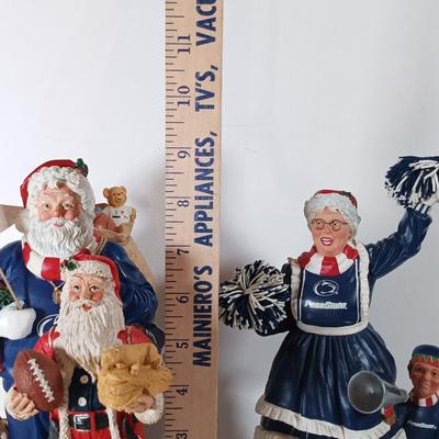 LOT 61D: Martin Lake Studios Signed and Numbered Penn State Santa w/ Danbury Mint Penn State Mr and Mrs Claus