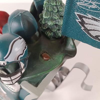 LOT 62D: NFL Christmas Collection Donovan McNabb Santa Sleigh, Memory Co. Philadelphia Eagles Nutcracker & More
