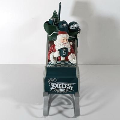 LOT 62D: NFL Christmas Collection Donovan McNabb Santa Sleigh, Memory Co. Philadelphia Eagles Nutcracker & More