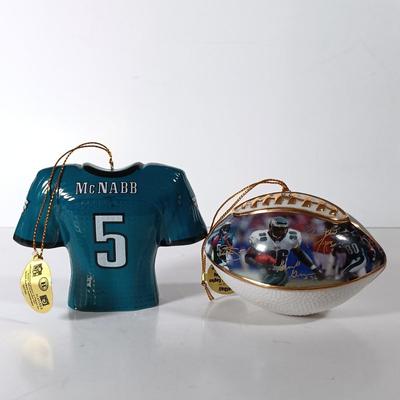 LOT 62D: NFL Christmas Collection Donovan McNabb Santa Sleigh, Memory Co. Philadelphia Eagles Nutcracker & More