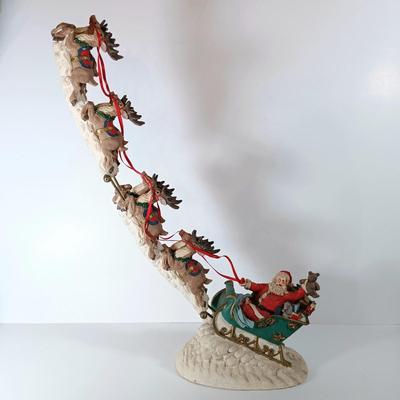 LOT 63D: Vintage Jaimy Santa Sleigh, Franklin Mint Father Christmas & Nutcrackers