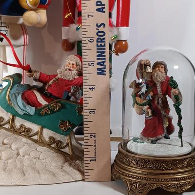 LOT 63D: Vintage Jaimy Santa Sleigh, Franklin Mint Father Christmas & Nutcrackers