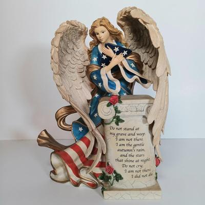 LOT 64D: Home Interiors 'Protecting Old Glory' Angel, Hamilton Collection 'Angel of Glory' & More