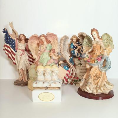 LOT 64D: Home Interiors 'Protecting Old Glory' Angel, Hamilton Collection 'Angel of Glory' & More