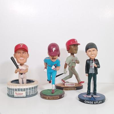 LOT 71B: Set of (3) Citizens Bank Park Exclusive Phillies Bobble Heads & McDonalds Phillies Pat Burrell Bobble Head