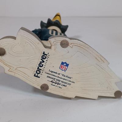 LOT 73B: Forever Collectibles Eagles Numbered Swoop the Mascot, Precious Moments 'Together for an Eagles Win' &...