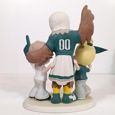 LOT 73B: Forever Collectibles Eagles Numbered Swoop the Mascot, Precious Moments 'Together for an Eagles Win' &...