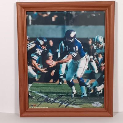 LOT 76B: HOF Sports Joe Kapp Signed Photo, Dan Marino Bobble Head, McFarlane Donovan McNabb Figurine & More