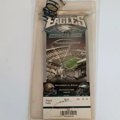 LOT 79B: Vintage Philadelphia Eagles Wall Plaque, Fred Dingler Signed Print, Gemmy Rockin' Randall Doll & More