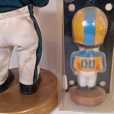 LOT 79B: Vintage Philadelphia Eagles Wall Plaque, Fred Dingler Signed Print, Gemmy Rockin' Randall Doll & More