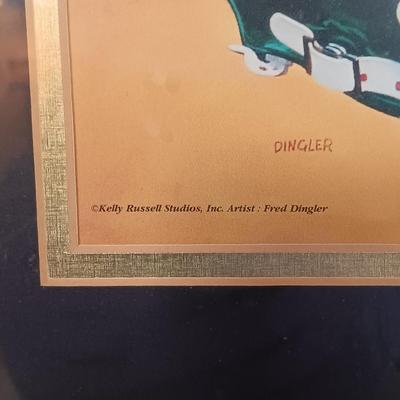 LOT 79B: Vintage Philadelphia Eagles Wall Plaque, Fred Dingler Signed Print, Gemmy Rockin' Randall Doll & More