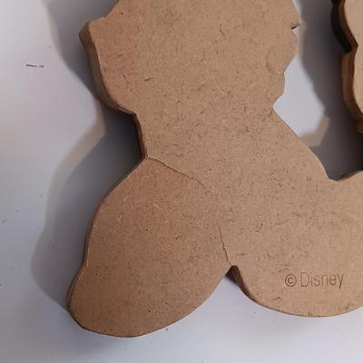 LOT 80B: Disney Mickey Mouse 70 Happy Years Ornaments, Mickey and Minnie Mouse Wood Wall Art & More