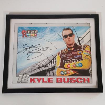 LOT 121B: Nascar Set of (2) Signed Kyle Busch Photos, Tony Stewart Bobble Head & Game Tickets
