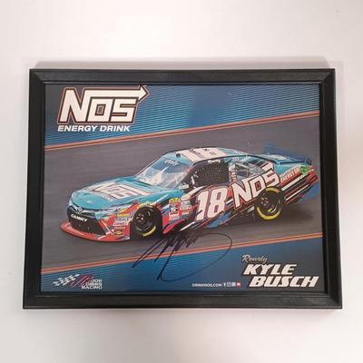 LOT 121B: Nascar Set of (2) Signed Kyle Busch Photos, Tony Stewart Bobble Head & Game Tickets
