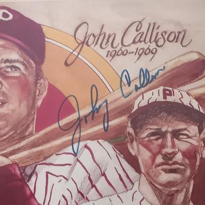 LOT 122B: Phillies Autographed Johnny Callison Postcard and Print, Set of (2) Autographed Don Money Photos & More