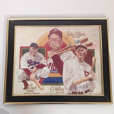 LOT 122B: Phillies Autographed Johnny Callison Postcard and Print, Set of (2) Autographed Don Money Photos & More