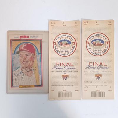 LOT 122B: Phillies Autographed Johnny Callison Postcard and Print, Set of (2) Autographed Don Money Photos & More