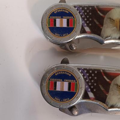 LOT 125B: Set of (4) Commemorative Operation Enduring Freedom Folding Knives
