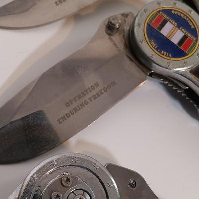 LOT 125B: Set of (4) Commemorative Operation Enduring Freedom Folding Knives
